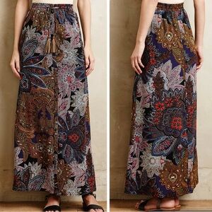 NEW ANTHROPOLOGIE Vanessa Virginia Petaled Paisley Maxi Skirt Cottage-core sz M